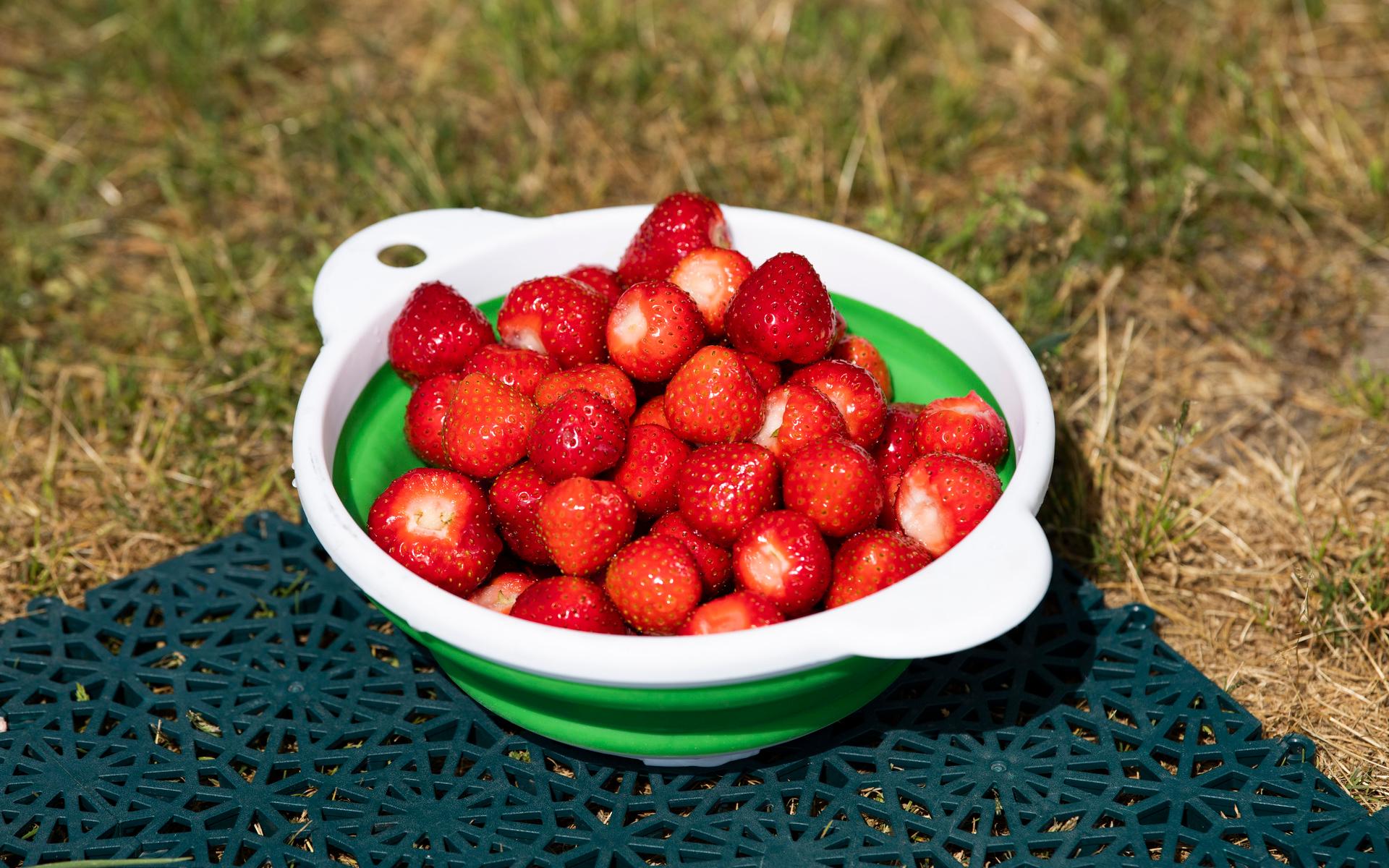 Jordgubbar hör midsommarfirandet till. 