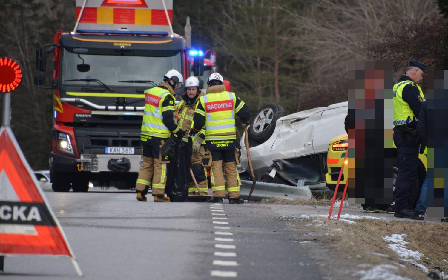 På tisdagseftermiddagen var det två personbilar som kolliderat. 