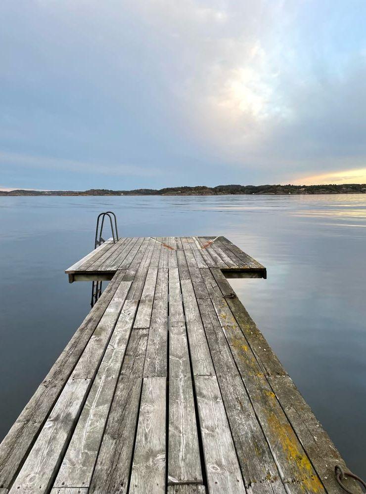 På väg till morgondoppet i Jungfruviken.